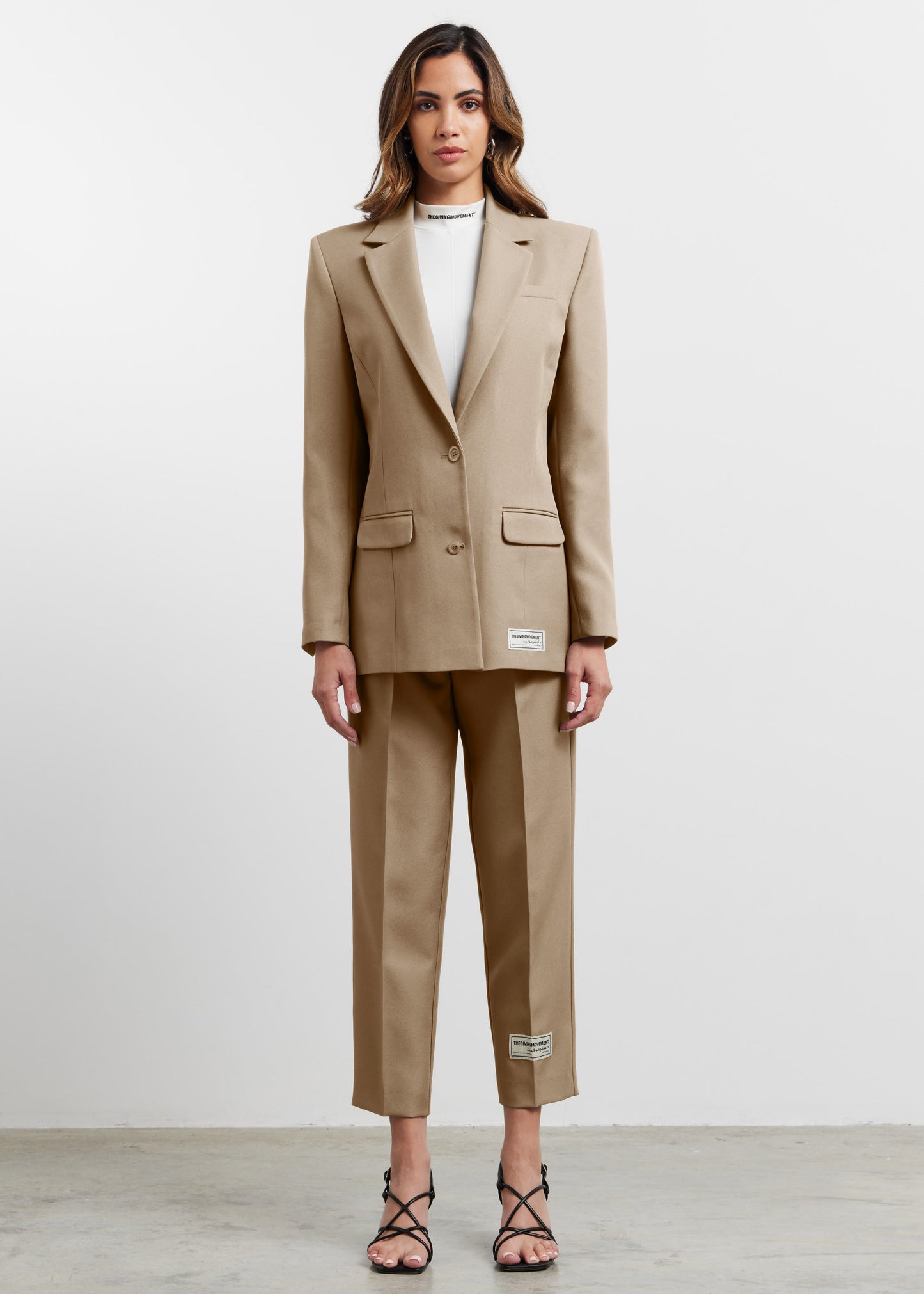 Women's Formal Fitted Blazer Taupe