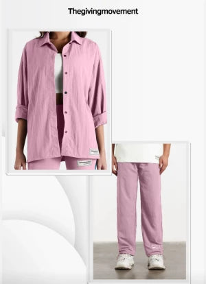 Baby pink set with wide leg pants