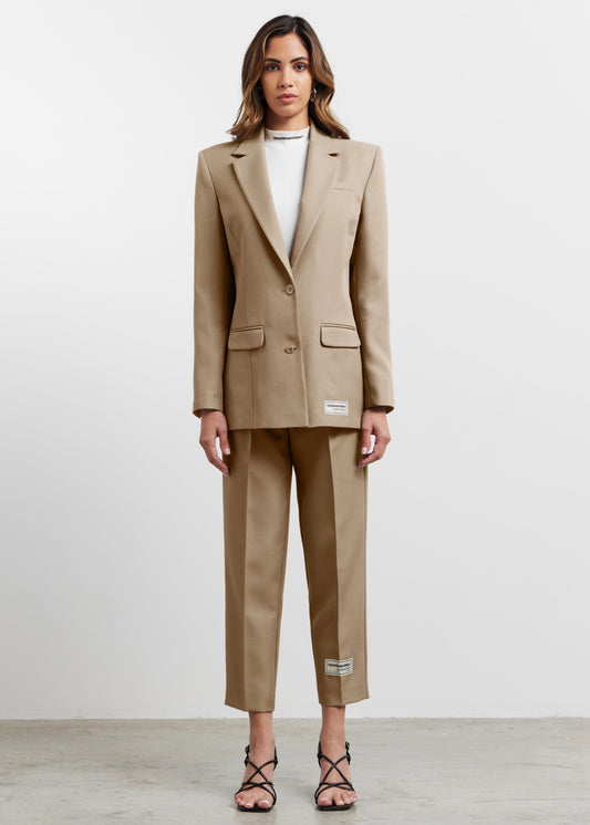 Women's Formal Fitted Blazer Taupe