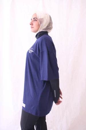 Navy Oversized T-shirt with MVMNT logo