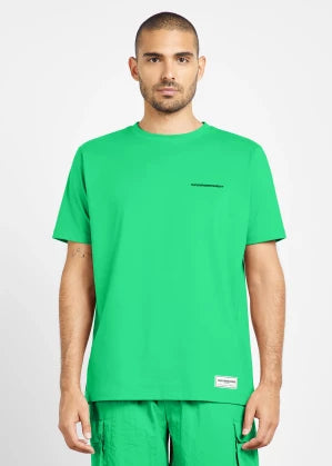 Green oversized t-shirt with back repeated logo unisex