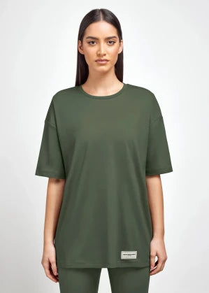 Oversized T-Shirt dark green with back logo ❤️‍🔥M/L