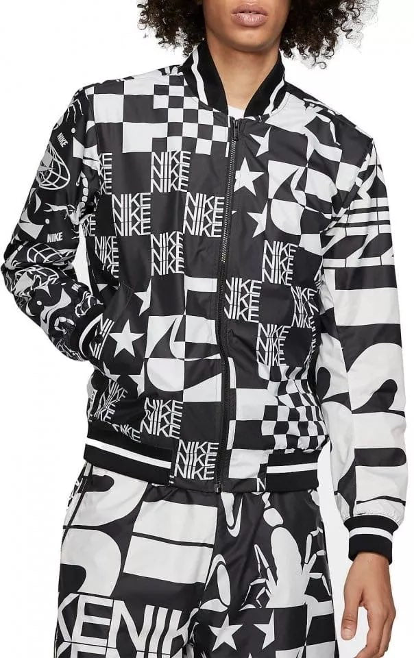 Nike Mens Sportswear Printed Scorpion Full Zip Jacket BlackWhite  - M