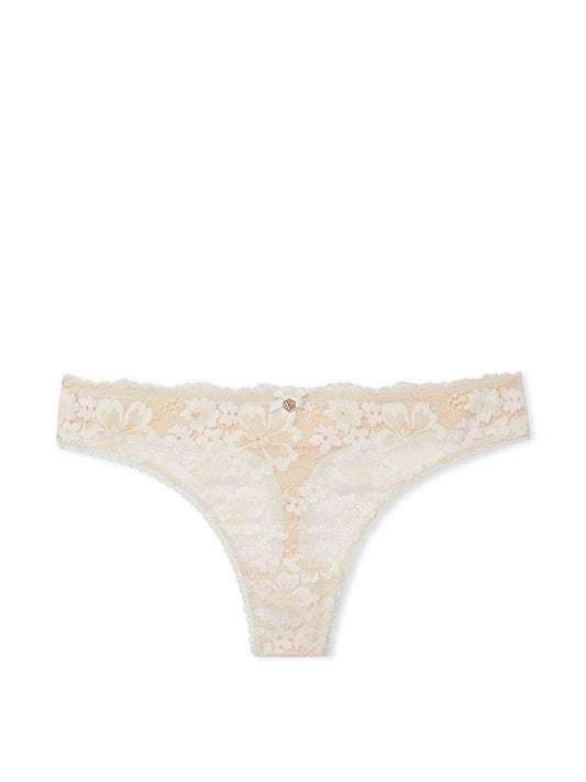 "Pink Victoria's Secret Body Lace-Front Thong Panty - S"