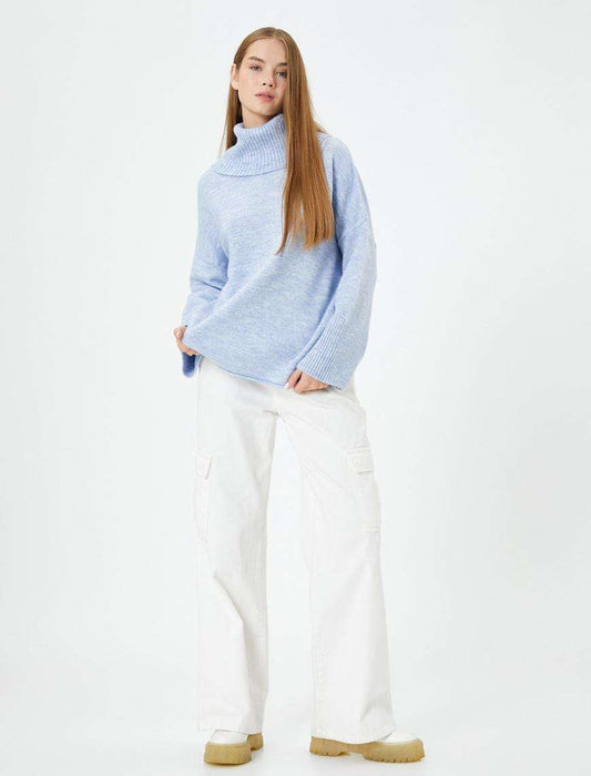 KOTON  Oversize Turtleneck Acrylic Sweater