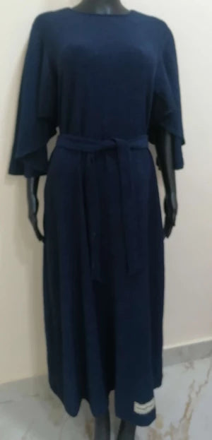 BLUE LONG DRESS SHORT SLEEVES M