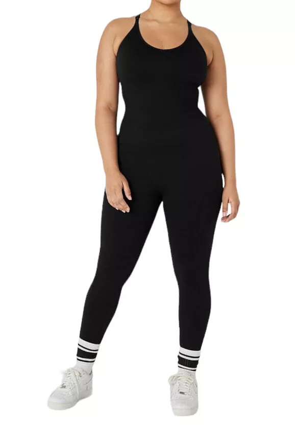 Victoria’s Secret Pink NEW Active Black Onepiece Jumpsuit Pants Seaml - L